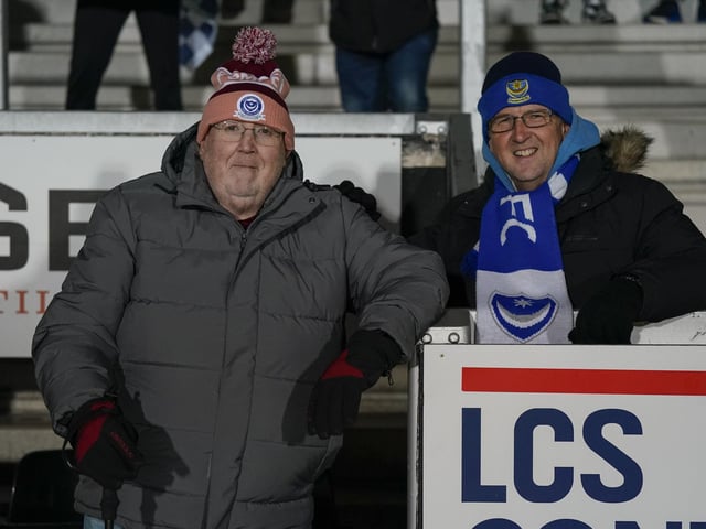 The big coats got their first outing of the season as fans wrapped up warm for their latest Pompey away day