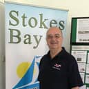 Former squadron deader, Joe Marsden, gives a talk to members of the Stokes Bay WI.