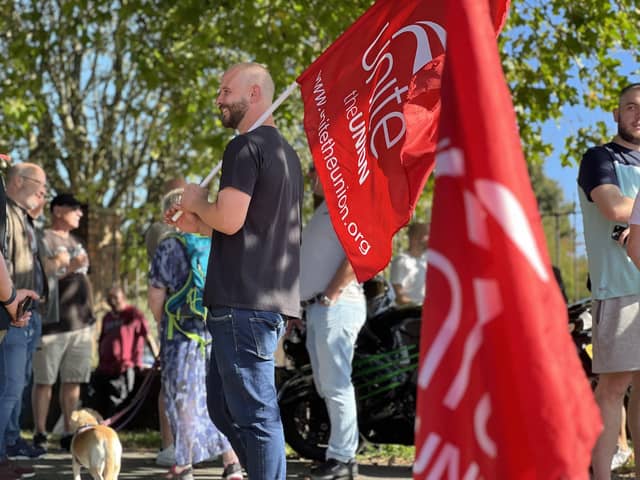 Members of the Unite union at Eaton Ltd - an aerospace firm in Segensworth - have gone on strike today amid an ongoing row over pay.