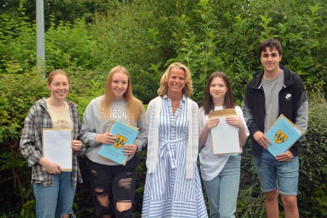 Sarah Bennett with school leavers
