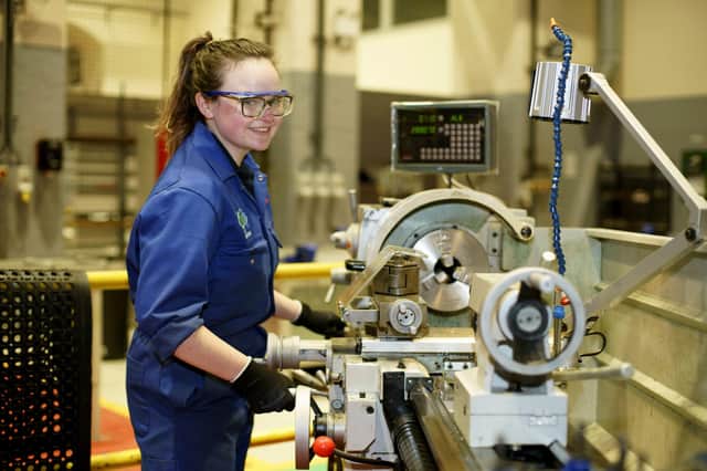 Asha Pickford, a second year Higher Apprentice at BAE Systems