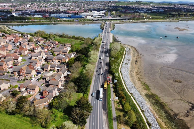 Since moving here, I have lost count of the number of times that traffic has ground to a halt due to the closure of Eastern Road, the major route on and off Portsea Island, maddening motorists across the city.Picture: DJI Fly