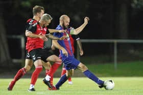 Tom Jeffes netted twice in US Portsmouth's cup triumph at Moneyfields Reserves. Picture: Chris Moorhouse  (jpns 310821-19)