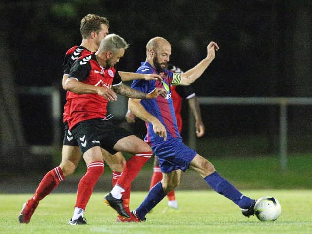 Tom Jeffes netted twice in US Portsmouth's cup triumph at Moneyfields Reserves. Picture: Chris Moorhouse  (jpns 310821-19)