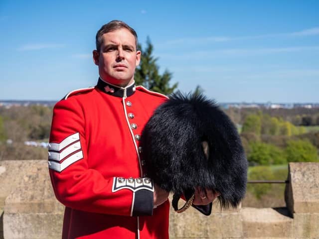 Lance Sergeant Joshua Andrews, 29, of Portsmouth, has been honoured by the Queen for his involvement in the funeral of her late husband, the Duke of Edinburgh. Photo: British Army