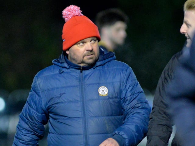 Horndean boss Michael Birmingham saw his side record a club record Wessex League win last night. Picture by Martyn White