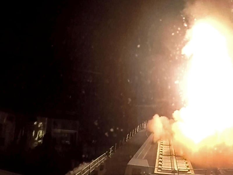 HMS Diamond firing it's Sea Viper missile to engage and shot down a drone over the Red Sea. The Royal Navy warship has shot down a suspected attack drone in the Red Sea, the Defence Secretary has said. Picture: MoD/Crown copyright/PA Wire.