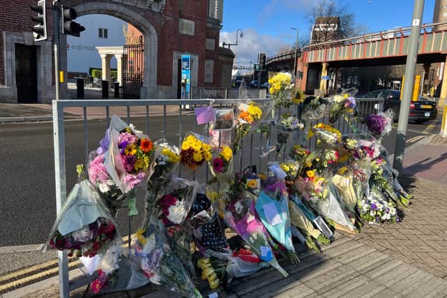 A huge collection of floral tributes have been left where an 18-year-old Gosport teen died last month.