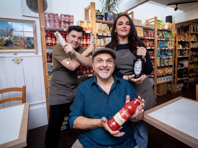 Pictured: Owner Alex Florio with his son Max and daughter Izzy.
Picture: Habibur Rahman