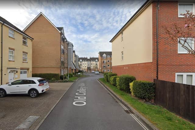 Car windows were reportedly smashed with stones on Wednesday in the early hours in Old College Walk, Cosham. Picture: Google Street View.