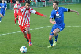 Adam Nowakowski, right, will play for just £1 a week at Bradford Park Avenue, in the sixth tier of English football, in 2020/21.