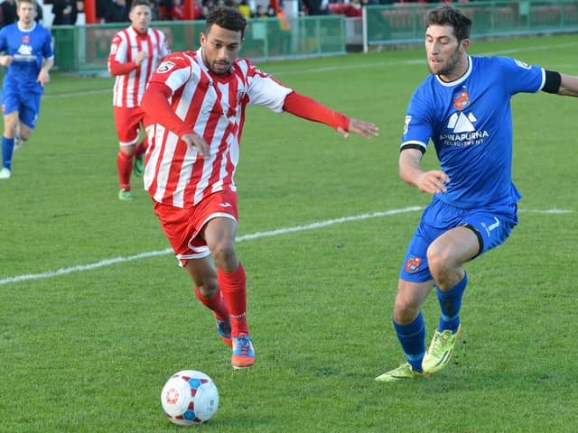 Adam Nowakowski, right, will play for just £1 a week at Bradford Park Avenue, in the sixth tier of English football, in 2020/21.
