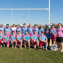 The victorious Rugby Against Cancer XV with the Steve Drury silverware. Picture by Whendie Backwell.