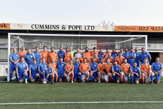 Friends Fighting Cancer FC finished a run of 15 games in 15 days in 15 different counties at Havant & Waterlooville's Westleigh Park. Picture: Sarah Standing