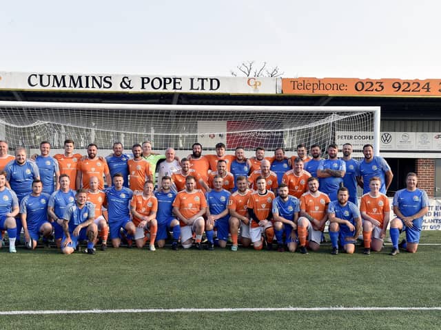 Friends Fighting Cancer FC finished a run of 15 games in 15 days in 15 different counties at Havant & Waterlooville's Westleigh Park. Picture: Sarah Standing