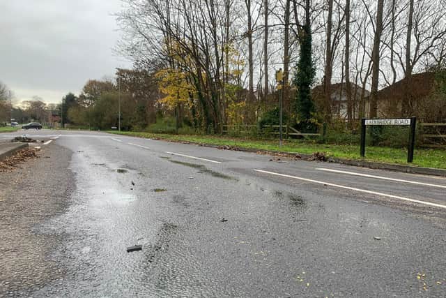 The scene at Ladybridge Road in Purbrook this morning. Picture: Sarah Standing