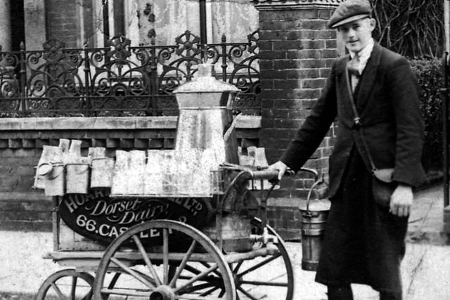 When the milkman had a handcart.Located at 66, Castle Road, Southsea, Hoars dairy was one of many dairies located around Portsmouth. Picture: Robert James collection.