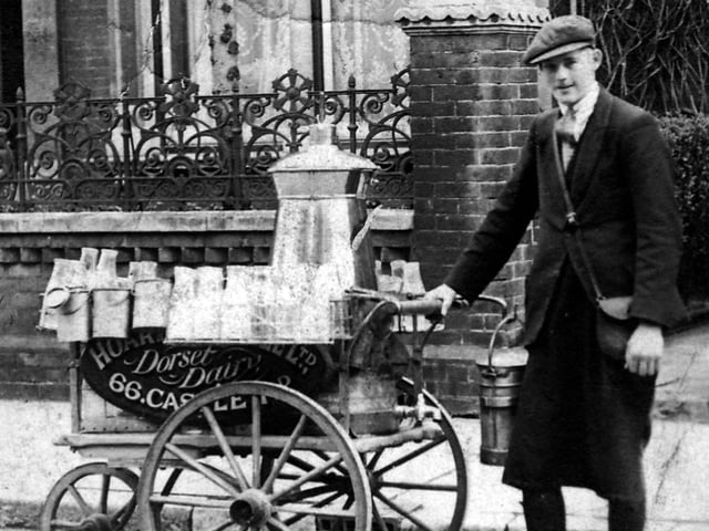 When the milkman had a handcart.Located at 66, Castle Road, Southsea, Hoars dairy was one of many dairies located around Portsmouth. Picture: Robert James collection.
