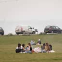 Groups of people enjoying a day outside as lockdown restrictions are eased on 31 March 2021
Pictured: Groups of people at Southsea Common, Portsmouth
Picture: Habibur Rahman