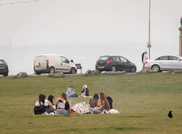 Groups of people enjoying a day outside as lockdown restrictions are eased on 31 March 2021Pictured: Groups of people at Southsea Common, PortsmouthPicture: Habibur Rahman