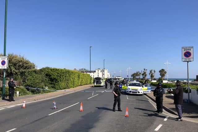 Armed police outside the Royal Norfolk Hotel in Bognor Regis on April 20. Picture: Richard Lemmer