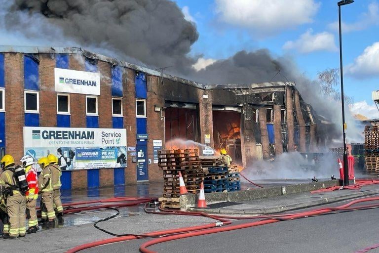 A large fire has broken out at Marine Parade, close to Southampton’s St Mary’s Stadium. Picture: Hampshire and Isle of Wight Fire and Rescue Service/Handout/PA Wire.