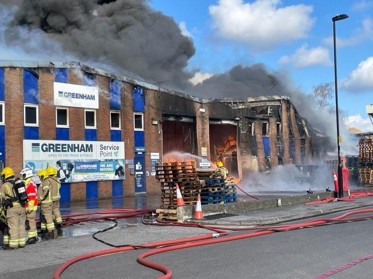 A large fire has broken out at Marine Parade, close to Southampton’s St Mary’s Stadium. Picture: Hampshire and Isle of Wight Fire and Rescue Service/Handout/PA Wire.