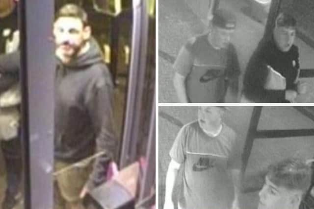 At about 9.50pm on Sunday 14 May a man in his 30s was waiting at the bus stop at the junction of Allaway Avenue and Elkstone Road in Paulsgrove, when he was approached by several men and punched to the face. Police want to speak to these three men in connection with this incident.
Pictures: Hampshire police