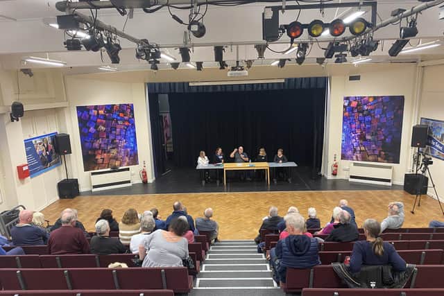 Members of the Facebook group Patients of Highlands, Jubilee and Whiteley Surgeries gathered in the main hall of Fareham Academy, to voice at the ‘extremely concerning’ practices of Fareham GP group Sovereign Health Partnership.
