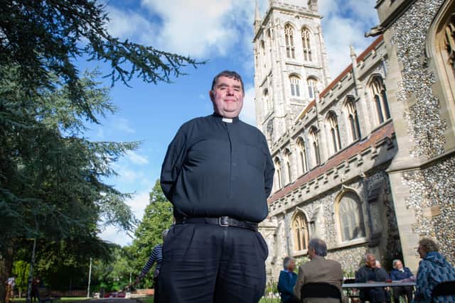 Pictured: Canon Bob White, vicar of St Mary's Church in Fratton who is the chairman of trustees at HIVE Portsmouth which has funded the suicide awareness course for city businesses through its Portsmouth Community Lottery scheme.
Picture: Habibur Rahman