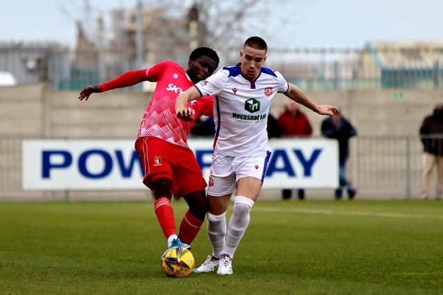 Luke Hallett spent last season on loan at Gosport Borough from Forest Green Rovers Picture: Tom Phillips