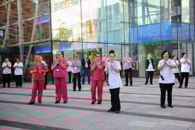 Clap for Carers taking place at Queen Alexandra Hospital in Cosham, along with the Rose and Thistle Pipe Band on what is thought to be the last evening of the tradition on Thursday, May 28.

Picture: Sarah Standing (280520-9065)