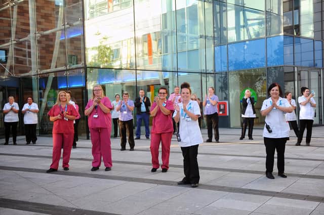 Clap for Carers taking place at Queen Alexandra Hospital in Cosham, along with the Rose and Thistle Pipe Band on what is thought to be the last evening of the tradition on Thursday, May 28.
Picture: Sarah Standing (280520-9065)