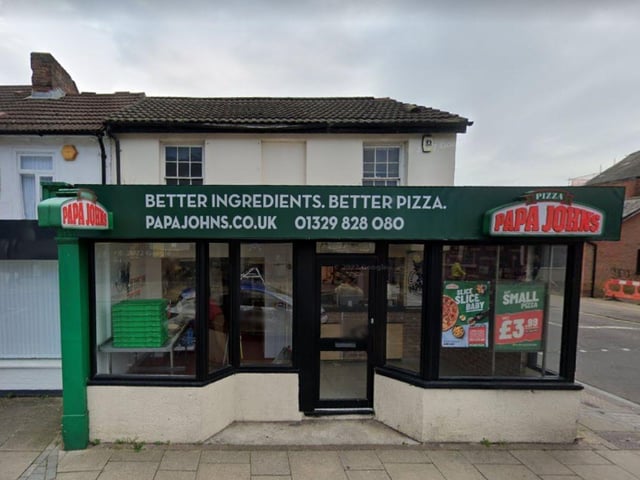 Papa Johns Pizza at 128 West Street, Fareham was rated three on June 8.