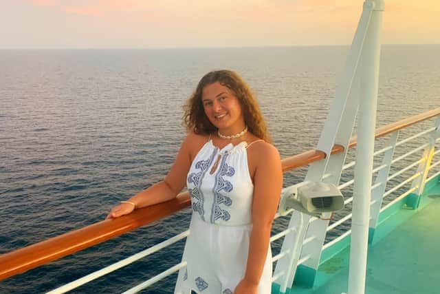 Harriet Taylor from Portsmouth who is a cruise ship entertainer on board the Royal Carribean.