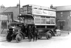 On the corner of Idsworth  Road and Tangier Road, Copnor circa 1928 we see an ex-London General bus.