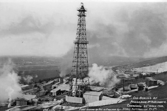 Drilling for oil on Portsdown Hill, Portsmouth, in 1936. Picture: Paul Costen collection