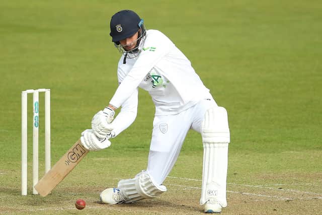 Hampshire captain James Vince on his way to an unbeaten 55 in the friendly against Sussex last week. Photo by Warren Little/Getty Images.