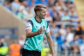 Joe Pigott is currently on loan at Pompey from Ipswich