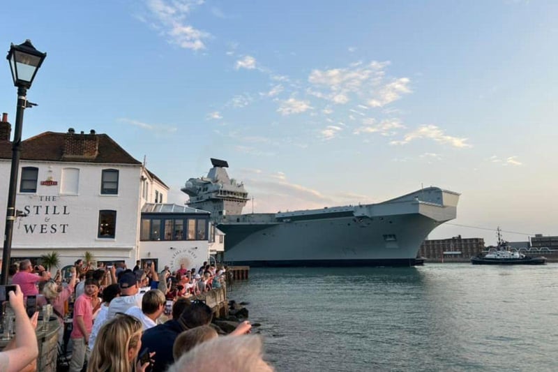 HMS Queen Elizabeth returned to Portsmouth on July 30 after spending several months in Rosyth for repairs.