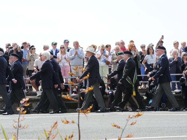The annual D-Day memorial service took place at the D Day Stone near Canoe Lake, Southsea, on Thursday, June 6, 2024, to commemorate 80 years. Picture: Sarah Standing (060624-451)