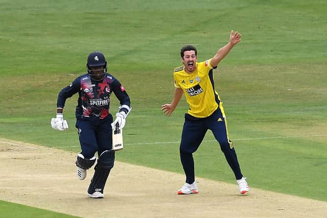 Chris Wood has taken 130 T20 Blast wickets for Hampshire. Photo by Alex Davidson/Getty Images.