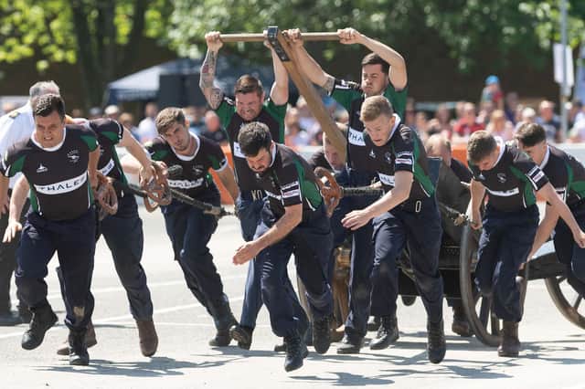 Action from the field gun competition in 2018