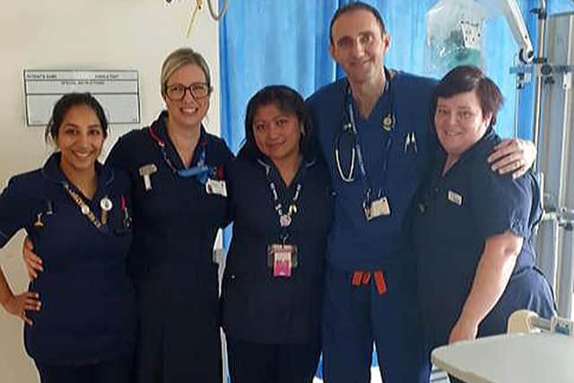 Group pic - Katrina James (far right), Physiotherapy Respiratory Clinical Specialist