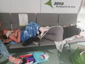 Portsmouth family suffer EasyJet flight 'nightmare' involving cancelled journeys, missing holiday days and incurred expenses. The family were travelling from London Gatwick to Ibiza for the wedding of Natalie Cumbo's cousin. Pictured are members of the family waiting at Ibiza airport.