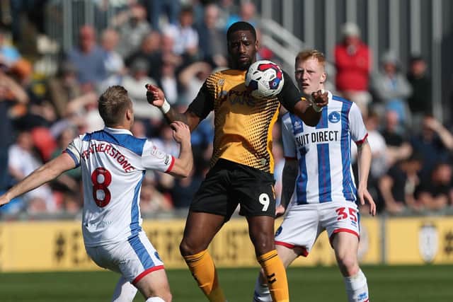 Former Pompey loanee Omar Bogle in action for Newport County against Hartlepool last month. He has 17 goals this season. Picture: Mark Fletcher | MI News