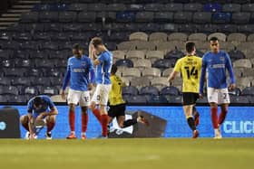 Pompey's players are down and out of the FA Cup following Saturday's 2-1 defeat to Harrogate Town. Picture: Jason Brown/ProSportsImages