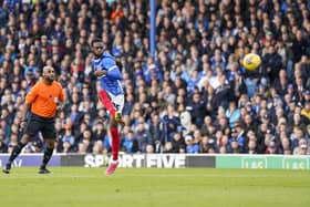 Abu Kamara netted a stunning 31st-minute opener for Pompey against Charlton. Picture: Jason Brown/ProSportsImages