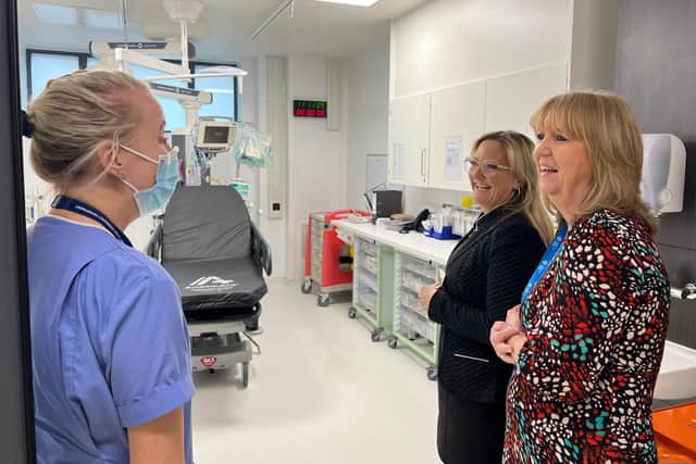 Amanda Martin MP on a visit to QA Hospital to meet staff and see the new Emergency Department