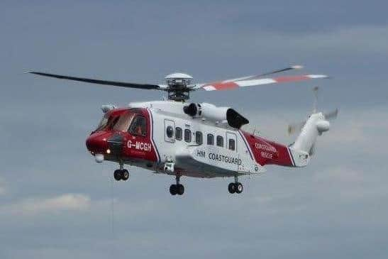 The Coastguard helicopter. 